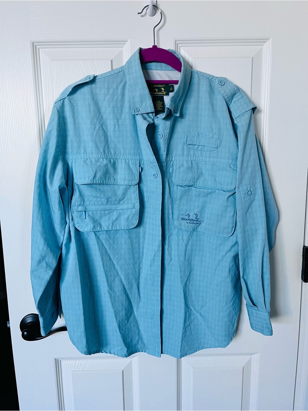Cabela's Light Blue Button-Down Fishing Shirt